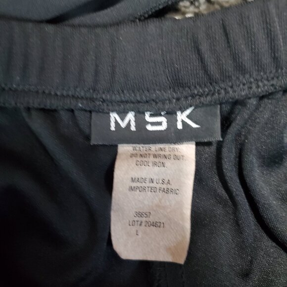 MSK Wide Leg Layered High Waist Belted Pull On Casual Office Pants - L - Picture 3 of 7